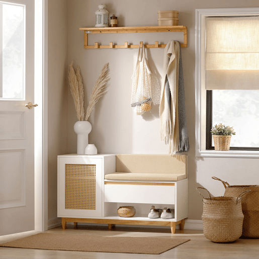 SoBuy Sapateira de bancada 2 prateleiras 1 gaveta FSR128-W