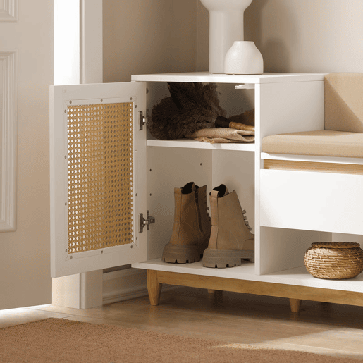 SoBuy Sapateira de bancada 2 prateleiras 1 gaveta FSR128-W