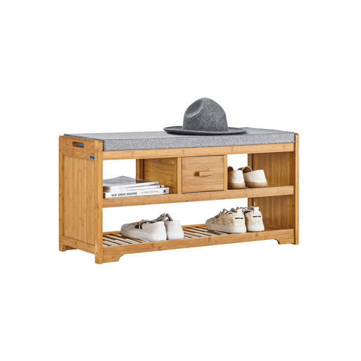 Banco para sapatos 1 gaveta e 2 prateleiras Bamboo FSR75-N SoBuy