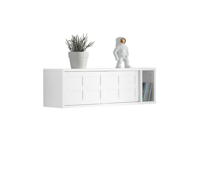 Perchero de pared con 2 puertas correderas y 1 compartimento estante de pared para pasillo entrada 75 x 20 x 23 cm fhk18-w sobuy