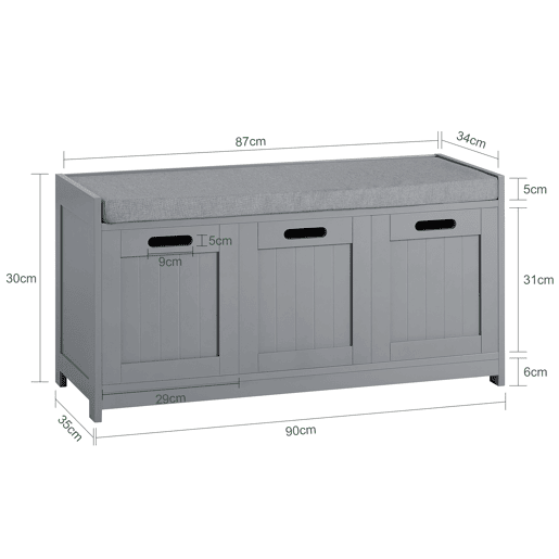 Sapateira de bancada com 2 portas e 1 gaveta FSR80-SG SoBuy