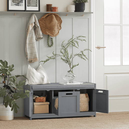 Sapateira de bancada com 2 portas e 1 gaveta FSR80-SG SoBuy