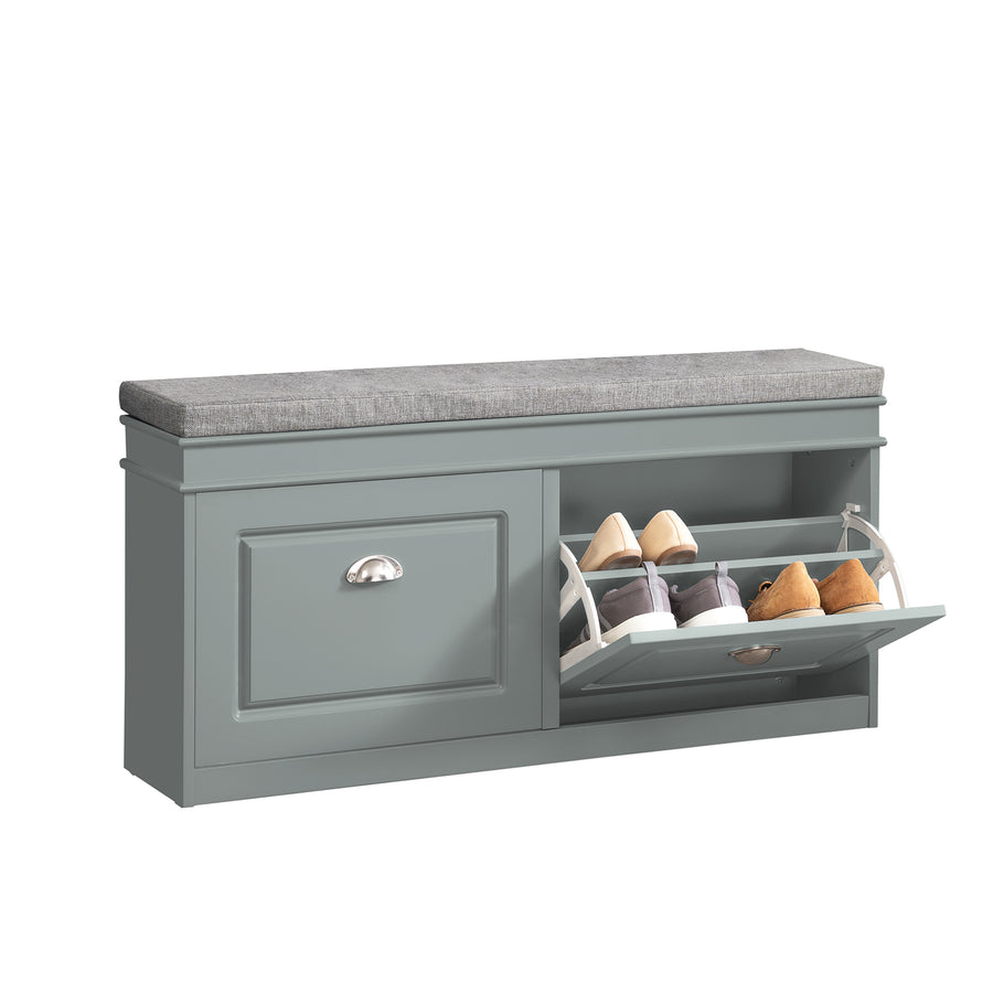 Zapatero banco con 2 cajones,banco de almacenamianto,l104 x p24 x h51cm gris fsr64-hg sobuy