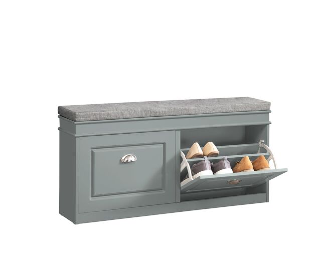 Zapatero banco con 2 cajones,banco de almacenamianto,l104 x p24 x h51cm gris fsr64-hg sobuy