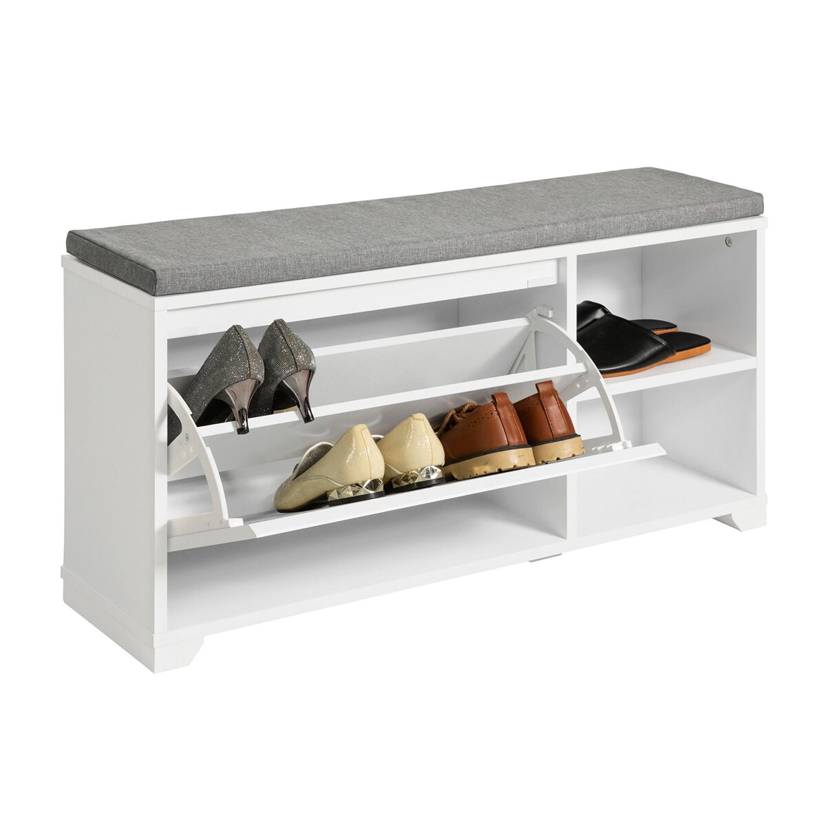 SoBuy Banco Zapatero con 1 Solapa y 2 Compartimentos FSR119-W