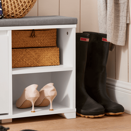Banco para sapatos com 1 aba e 2 compartimentos FSR119-W SoBuy