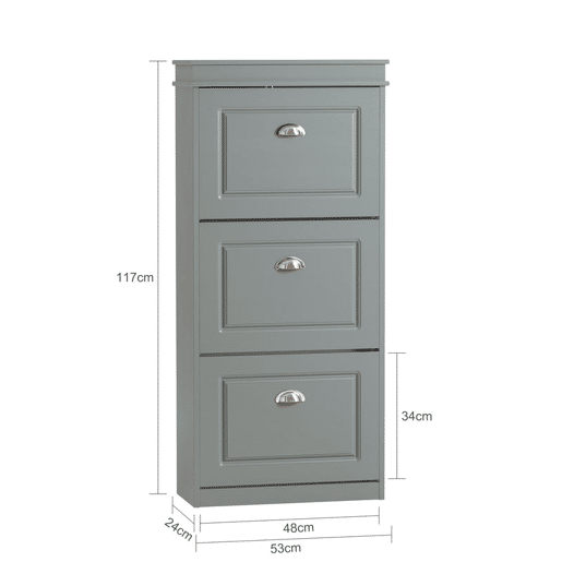 Sapateira com 3 portas com dobradiças FSR94-HG SoBuy