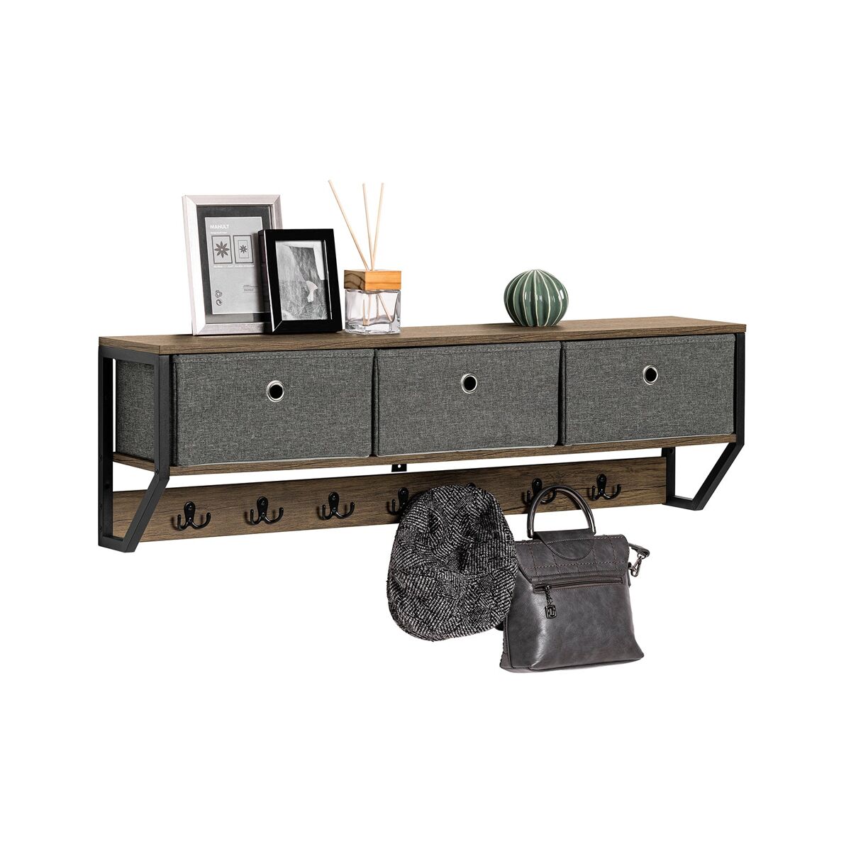 Perchero de Pared para Pasillo Estilo iIndustrial FHK26-N SoBuy