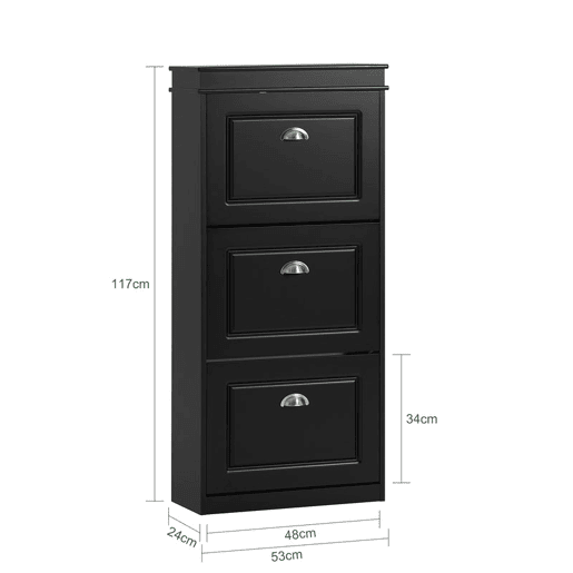 Sapateira com 3 portas com dobradiças FSR94-SCH SoBuy