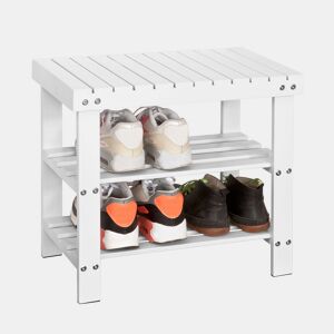 Banco para sapatos em bambu 2 níveis FSR02-K-W SoBuy
