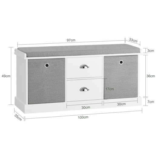Sapateira de bancada com 2 gavetas e 2 cestos FSR66-HG SoBuy