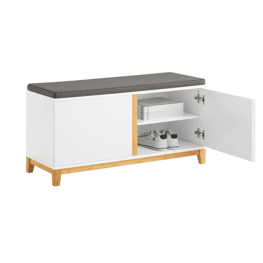 SoBuy Banco para sapatos com 2 portas FSR117-W