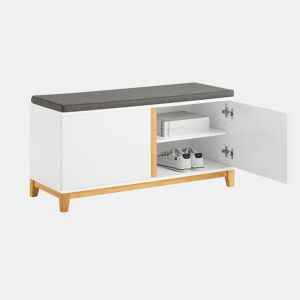 SoBuy Banco para sapatos com 2 portas FSR117-W