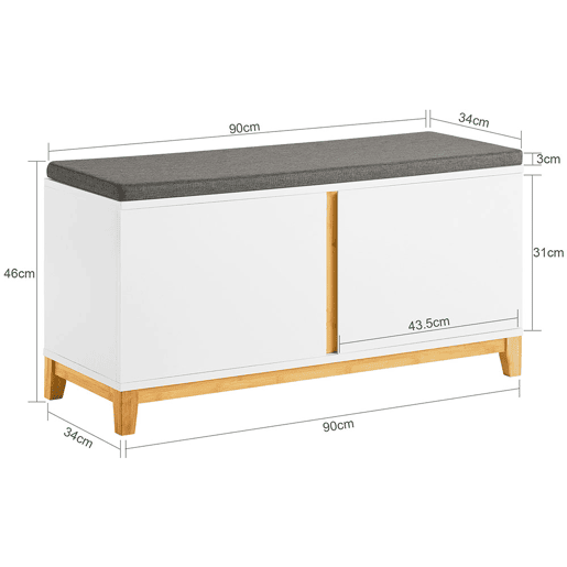 SoBuy Banco para sapatos com 2 portas FSR117-W