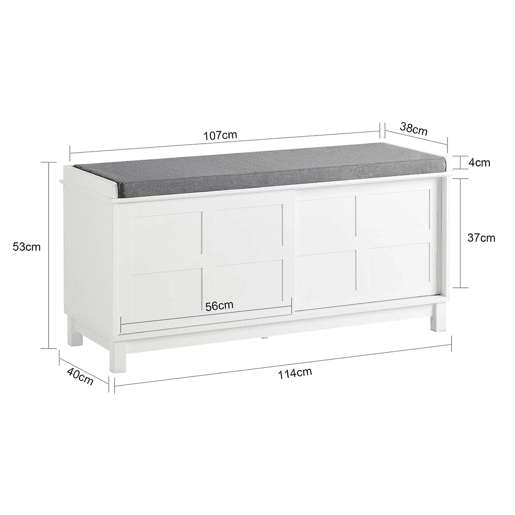 Sapateira de bancada com 2 portas de correr FSR86-W SoBuy