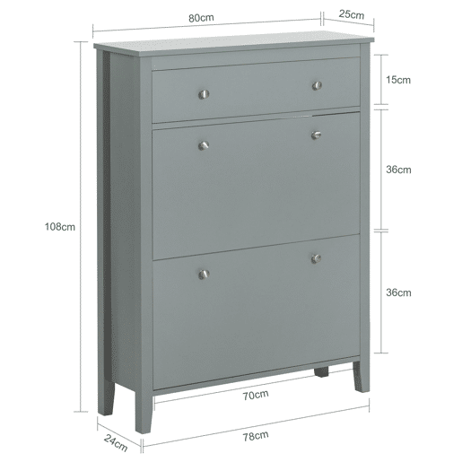 SoBuy Sapateira 2 abas com gaveta 80 x 25 x 108 cm FSR89-HG