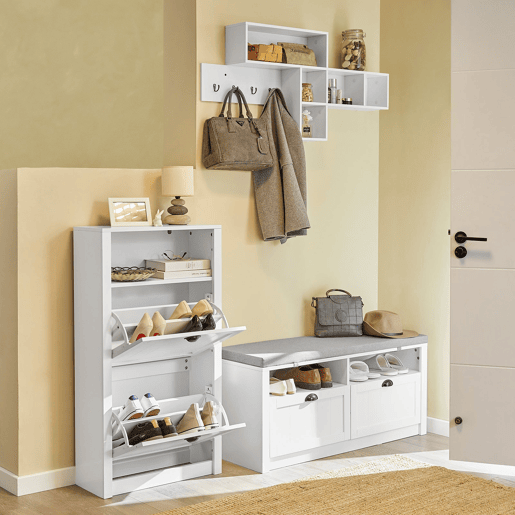 Sapateira com 2 portas com dobradiças FSR87-K-W SoBuy