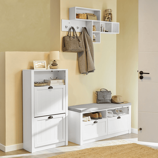 Sapateira com 2 portas com dobradiças FSR87-K-W SoBuy