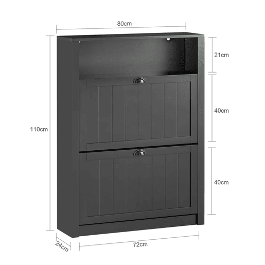 Sapateira estreita com 2 portas basculantes FSR87-SCH SoBuy