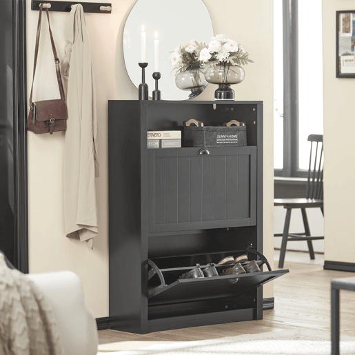 Sapateira estreita com 2 portas basculantes FSR87-SCH SoBuy
