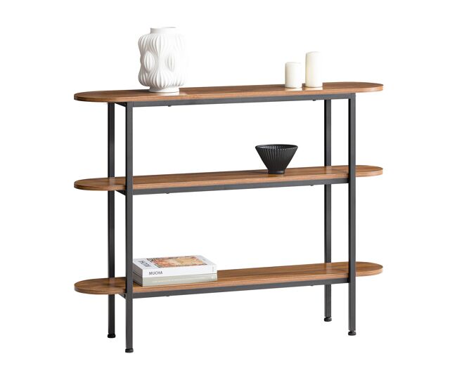 Sobuy mesa de consola mesa de entrada recibidor con 3 estantes 110 x 25 x 86 cm fsb67-ws