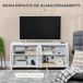 Mueble de TV MDF, Vidrio Templado HOMCOM 130 Mueble de TV MDF, Vidrio Templado HOMCOM 130 Blanco