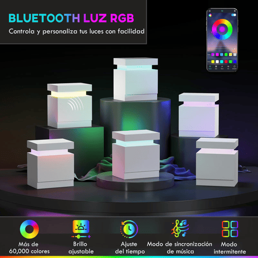 HOMCOM Mesa de Cabeceira com Luzes LED de 3 Cores Mesa de Cabeceira com 2 Gavetas com Frente de Alto Brilho Interruptor com Cabo e Controlo por APP Mesa Auxiliar para Quarto ou Sala Branca 45x35x52 cm