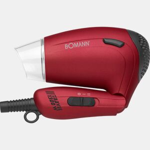 Bomann HTD 8005 CB Secador de Cabelo 2 níveis temperatura viagens difusor, 1300, Vermelho