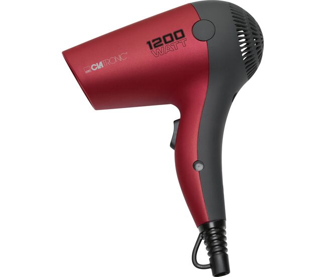 Clatronic ht 3428 secador de pelo de viaje, 2 niveles temperatura / velocidad, práctica bolsa transporte, ligero, 1200, rojo