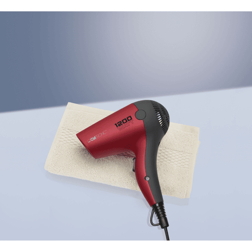 Clatronic HT 3428 Secador de Cabelo 2 níveis temperatura viagens, 1200, Vermelho