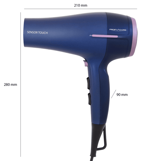 Proficare HTD 3030 Secador de cabelo iónico profissional 3 níveis Temperatura 2 velocidades, 2200, Azul