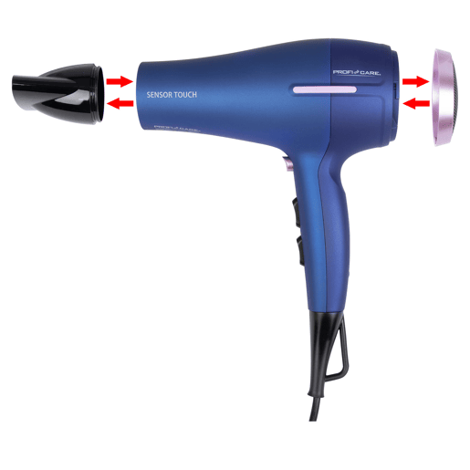 Proficare HTD 3030 Secador de cabelo iónico profissional 3 níveis Temperatura 2 velocidades, 2200, Azul