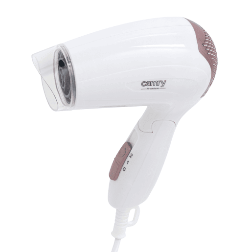 Camry CR2254 Secador de Cabelo para Viagem,Dobrável,Compacto, 2 Níveis de Potência,Bocal 360°, 1200, Branco
