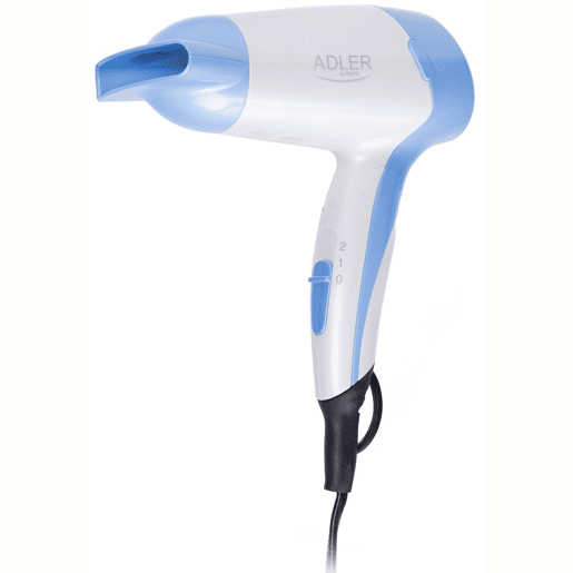 Adler AD2222 Secador de Cabelo para Viagem, Dobrável,Compacto, 2 Níveis de Potência, Bocal 360°, 1200,