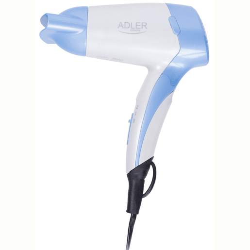 Adler AD2222 Secador de Cabelo para Viagem, Dobrável,Compacto, 2 Níveis de Potência, Bocal 360°, 1200,