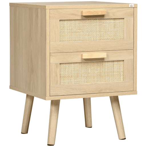 HOMCOM Mesa de Cabeceira com Desenho Boémio Mesa de Cabeceira com 2 Gavetas e Pés de Madeira para Sala de Estar Dormitório 40x40x56 cm Madeira HOMCOM Mesa de Cabeceira com Desenho Boémio Mesa de Cabeceira com 2 Gavetas e Pés de Madeira para Sala de Estar Dormitório 40x40x56 cm Madeira