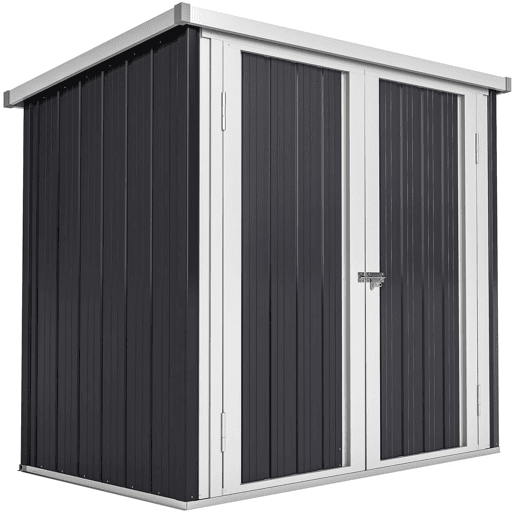 Outsunny Abrigo de Jardim 1,26 m² 147x86x134 cm Abrigo de Exterior de Aço Galvanizado com 2 Portas para Armazenamento de Ferramentas Preto