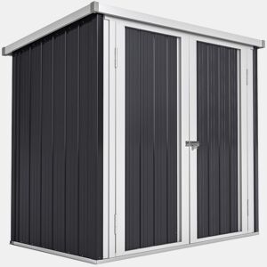 Outsunny Abrigo de Jardim 1,26 m² 147x86x134 cm Abrigo de Exterior de Aço Galvanizado com 2 Portas para Armazenamento de Ferramentas Preto