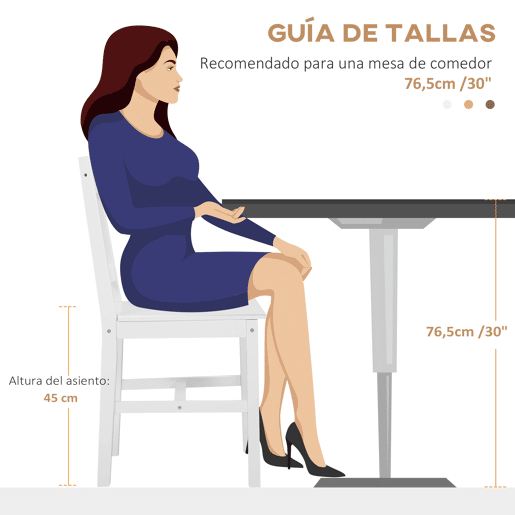 HOMCOM Conjunto de 2 Cadeiras de Sala de Jantar Cadeira de Cozinha com Encosto de Ripas Estrutura de Madeira de Pinho para Sala de Jantar Restaurante Carga Máxima 120 kg 41x46,5x85,5 cm Branco