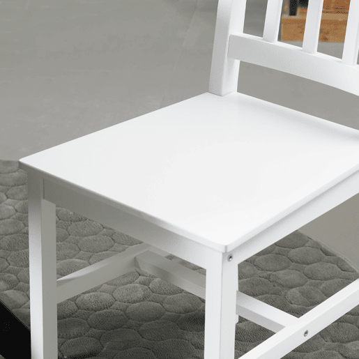 HOMCOM Conjunto de 2 Cadeiras de Sala de Jantar Cadeira de Cozinha com Encosto de Ripas Estrutura de Madeira de Pinho para Sala de Jantar Restaurante Carga Máxima 120 kg 41x46,5x85,5 cm Branco