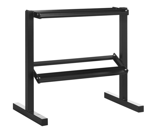 Sportnow estante para mancuernas de 2 niveles soporte de almacenamiento para mancuernas de acero para gimnasio en casa carga 270 kg 94x52,5x82 cm negro
