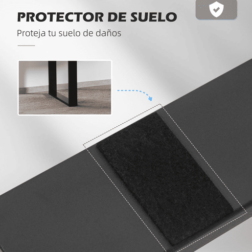 HOMCOM Conjunto de 2 Pés para Mesa de Aço 60x72 cm Pernas Quadradas de Mesa para Móveis de Bricolage Estilo Industrial com Parafusos e Protetores de Chão Preto