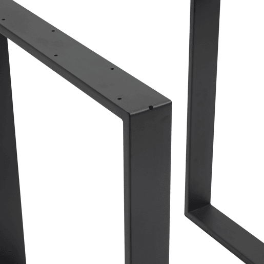 HOMCOM Conjunto de 2 Pés para Mesa de Aço 60x72 cm Pernas Quadradas de Mesa para Móveis de Bricolage Estilo Industrial com Parafusos e Protetores de Chão Preto