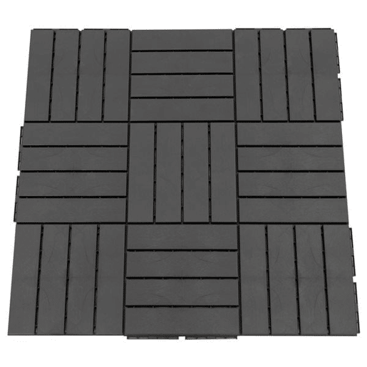Outsunny Conjunto de 9 Estrados 30x30cm com Área de 0.81 m² para Exterior e Interior Estrados com Sistema Click com Superfície Antiderrapante para Balcão Terraço Jardim Preto