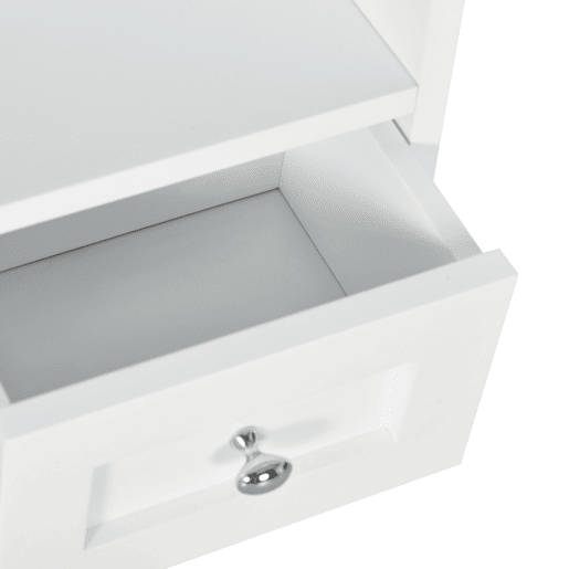 kleankin Armário de Parede para Casa de Banho Armário Suspenso de Casa de Banho com 2 Portas Prateleira Aberta e 2 Gavetas Estilo Moderno 50,8x17,8x66 cm Branco