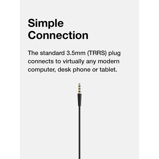 KOSS CS200i Auricular com Fio e Microfone com Cancelador de Ruído, Auscultadores para Videoconferência, , Preto
