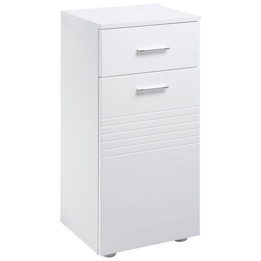 kleankin Armário Auxiliar Casa de Banho Móvel Casa de Banho com Porta Gaveta e Prateleira Ajustável 35x30x77,5 cm Branco