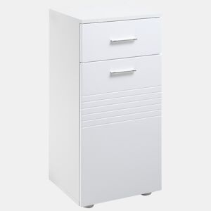 kleankin Armário Auxiliar Casa de Banho Móvel Casa de Banho com Porta Gaveta e Prateleira Ajustável 35x30x77,5 cm Branco