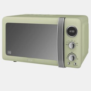 SWAN SM22030GNEU Retro Microondas Digitais 20L, 5 Níveis de Potência, Função Descongelamento, Temporizador, 800, Verde