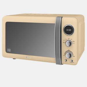 SWAN SM22030CNEU Retro Microondas Digitais 20L, 5 Níveis de Potência, Função Descongelamento, Temporizador, 800, Creme